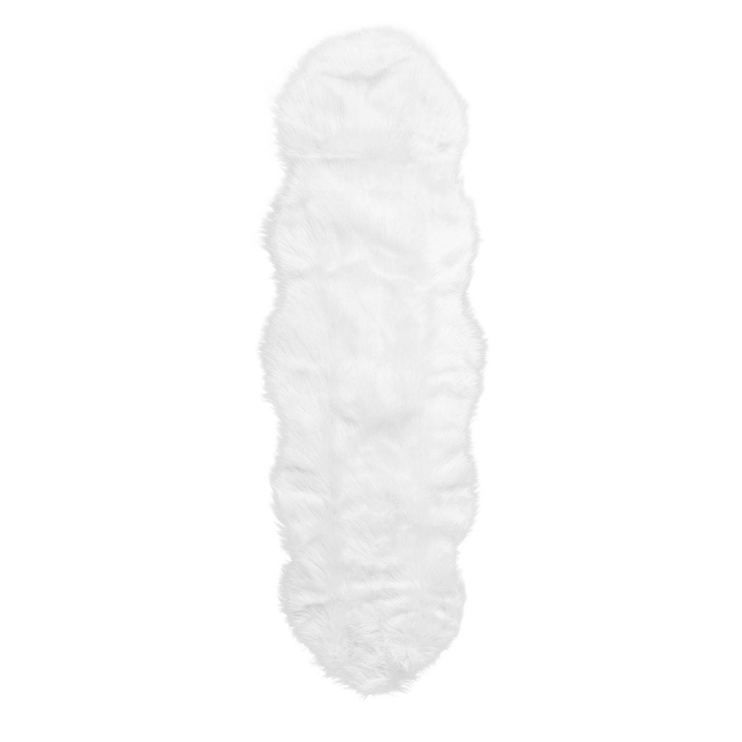 Diller White Faux Sheepskin Fur Machine Washable Shag Fluffy Area Rug Willa Arlo™ Interiors Rug Size: Runner 2' x 6'