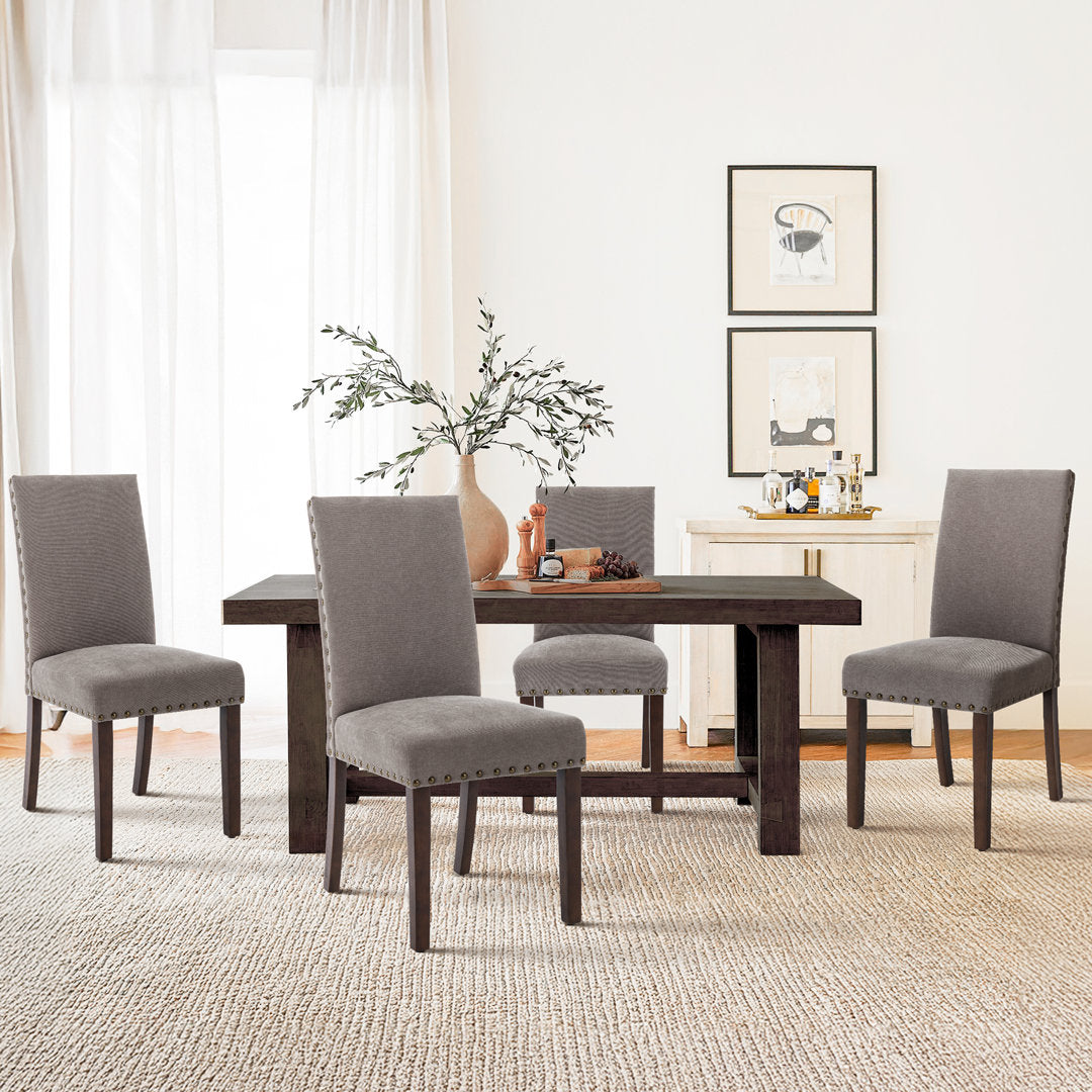 Bontrager Linen Dining Room Parsons Chair (Set of 2) Andover Mills™ Upholstery Color: Taupe
