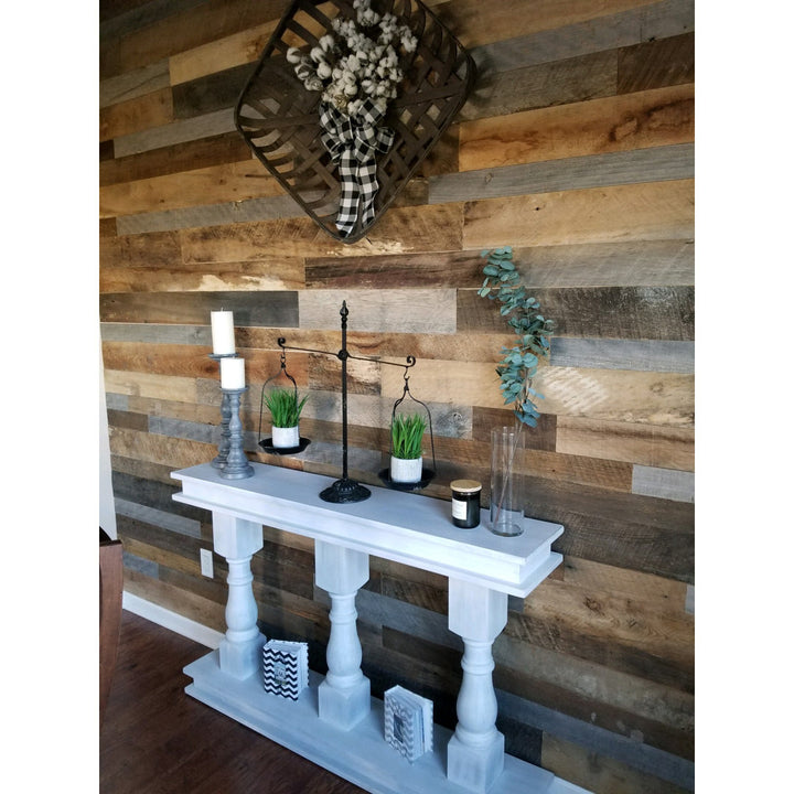 Random Width x Varying Length Barnwood Wall Paneling Vintage Timbers Color: Brown/Gray