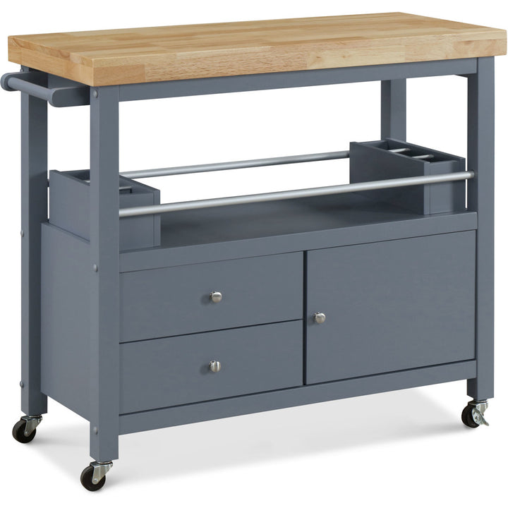Gerolakkos ClickDecor Anson Kitchen Island Bar Cart with Storage Click Decor