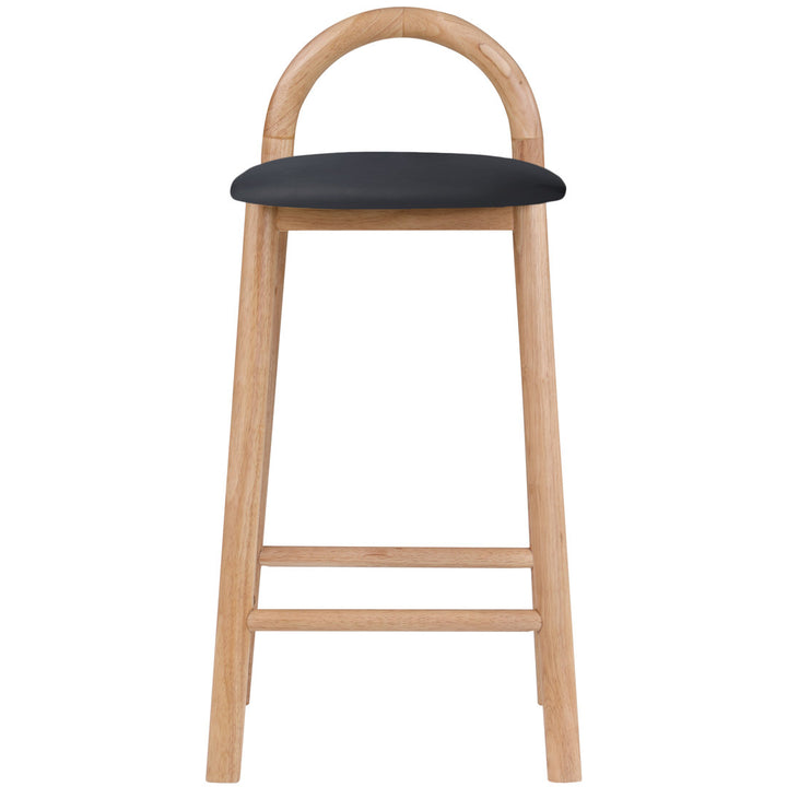 Bartolomea 27" Counter Bar Stool Latitude Run® Seat Color: Black, Frame Color: Natural