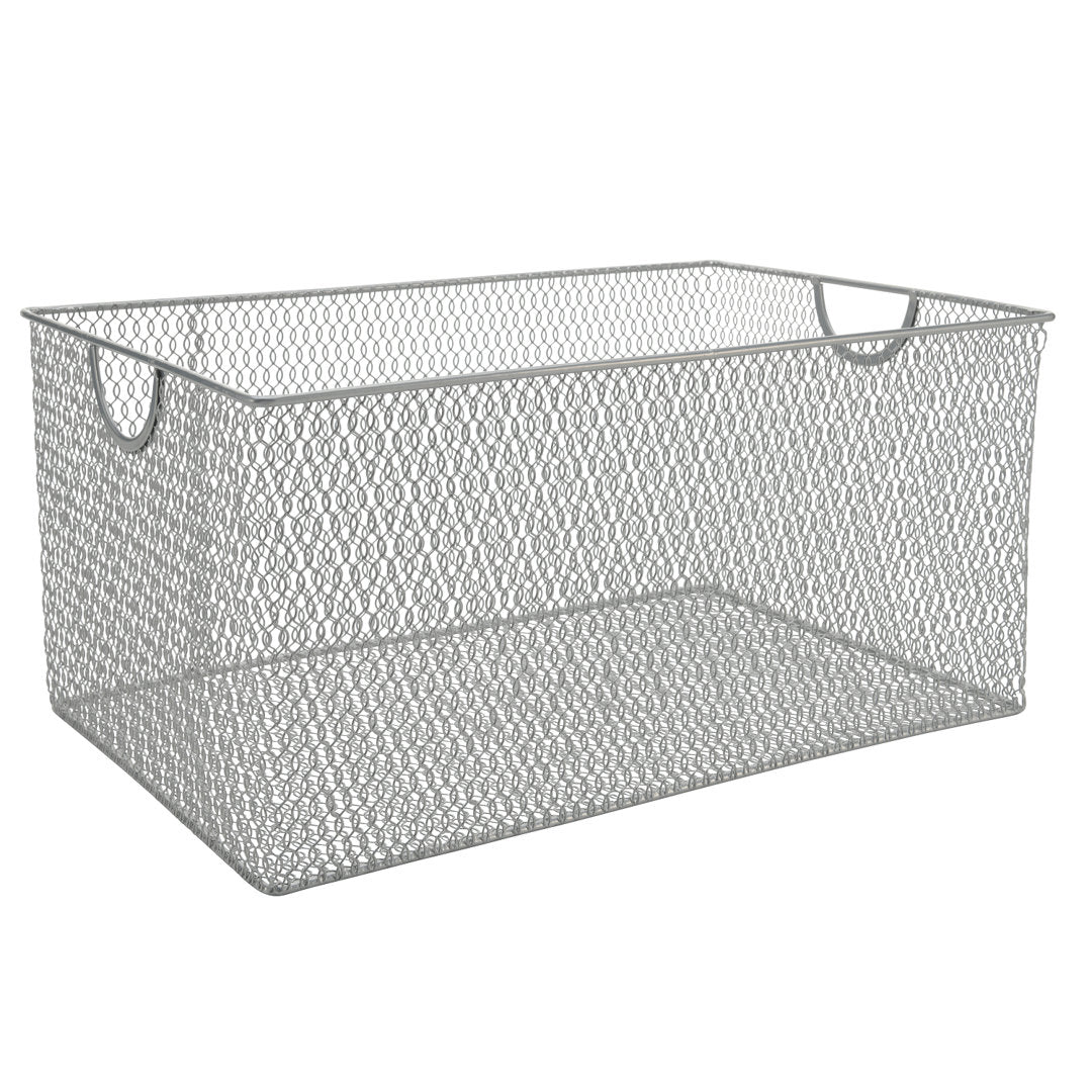 Mesh Open Bin Metal Box Rebrilliant Size: 6" H x 10" W x 9" D