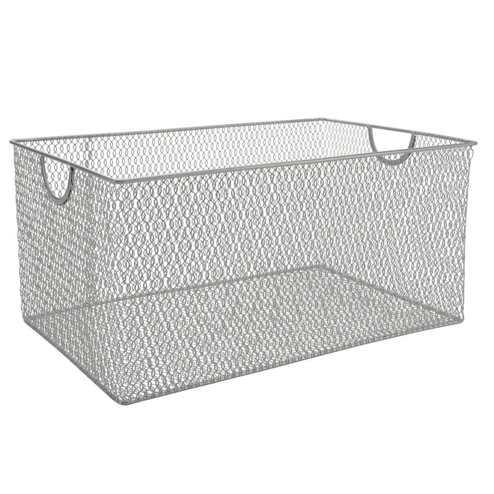 Mesh Open Bin Metal Box Rebrilliant Size: 6" H x 10" W x 9" D