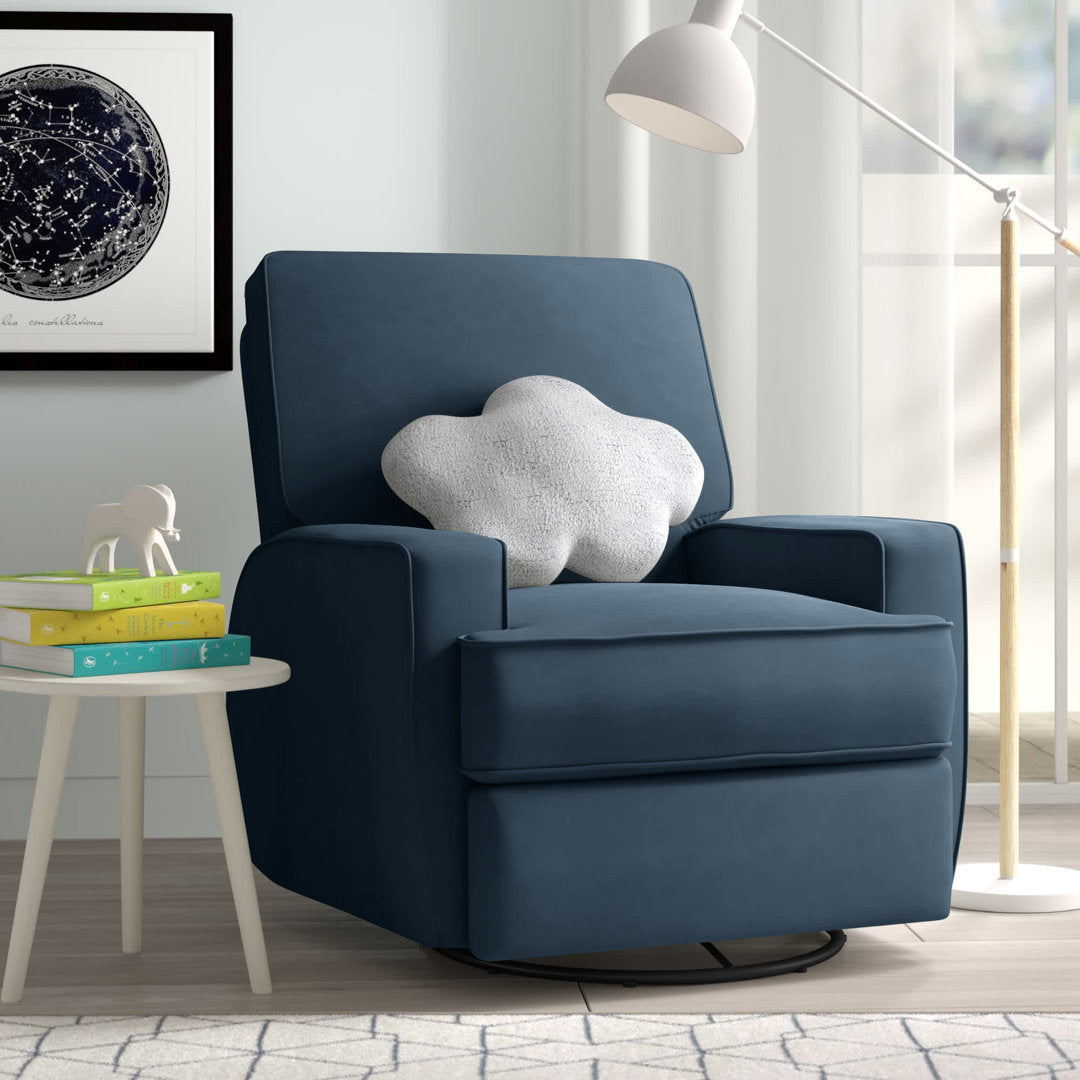 Abingdon Upholstered Swivel Reclining Glider Mack & Milo™ Upholstery Color: Navy Velvet