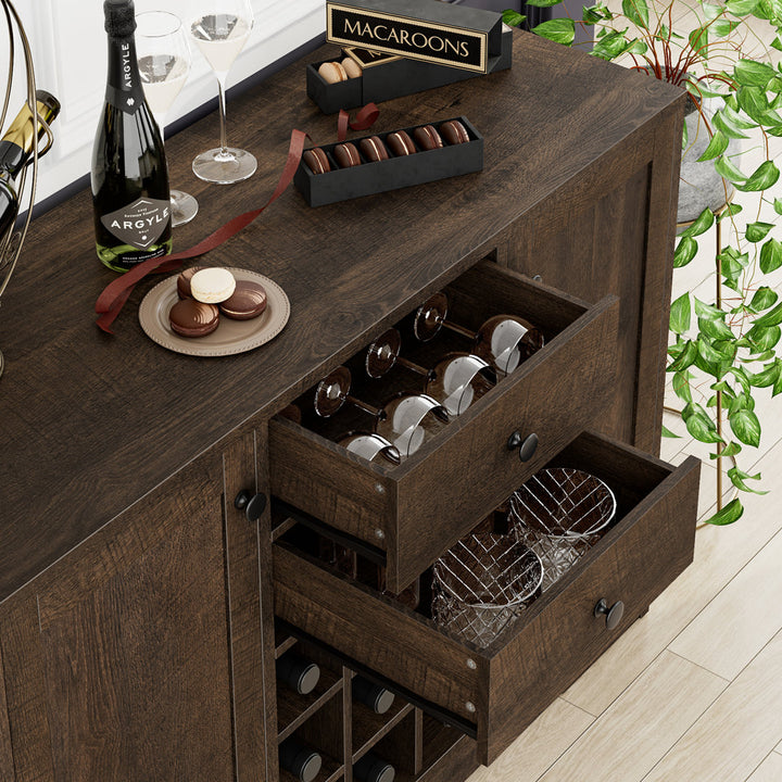 Aviva Bar Cabinet with Wine Storage Laurel Foundry Modern Farmhouse® Color: Dark Brown