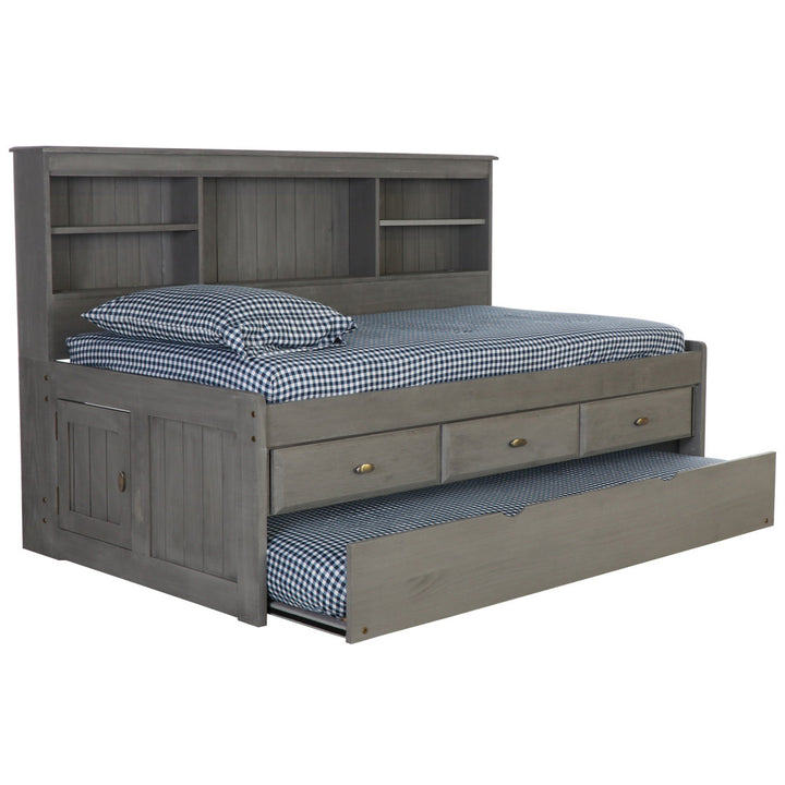 Beckford 3 Drawer Solid Wood Daybed with Bookcase by Viv + Rae Viv + Rae™ Bed Frame Color: Charcoal Size: Twin