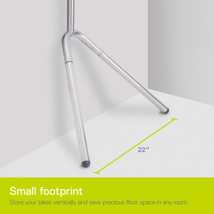 delta Alloy Freestanding Wall Fully Adjustable 2 Bike Single Pole Gravity Bike Storage Rack Delta Design