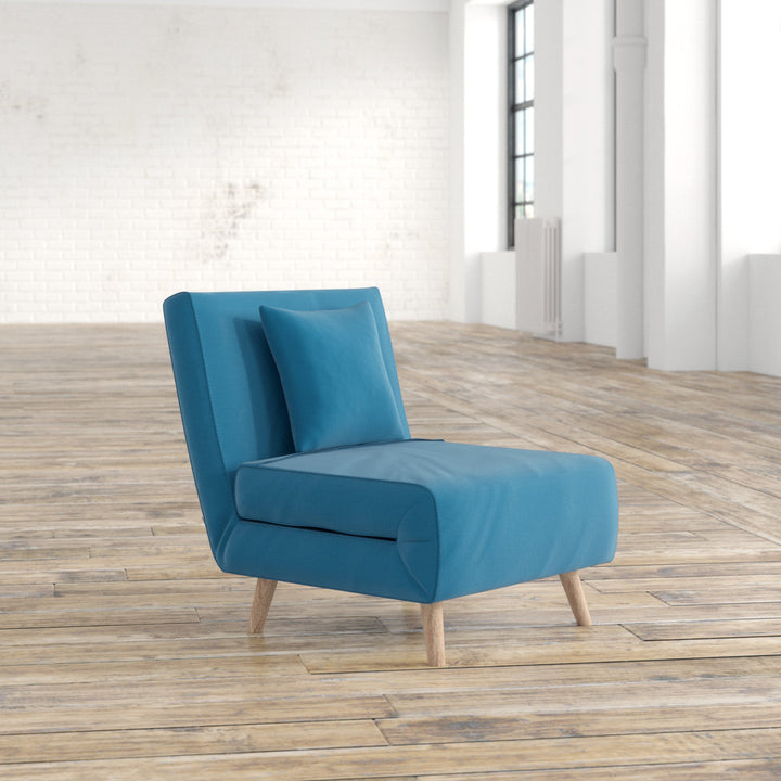 Melany 30" Convertible Chair Bed Mercury Row® Teen Fabric: Teal Polyester Blend