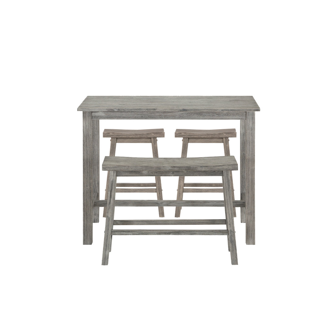 Colynn 4 - Person Counter Height Rubberwood Solid Wood Dining Set Dakota Fields Color: Storm Gray Wire-Brush
