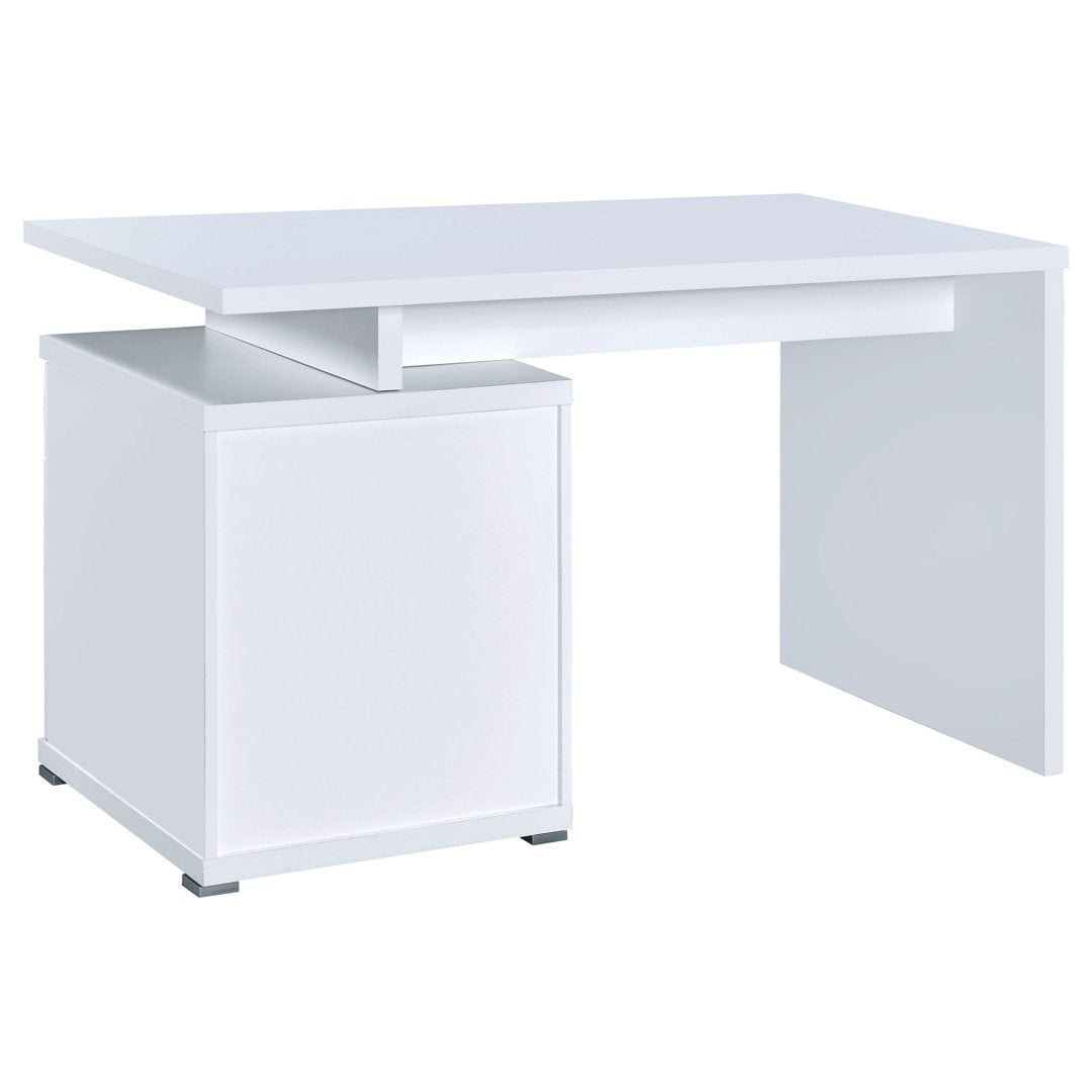 Alyun Credenza desk Latitude Run® Color: White