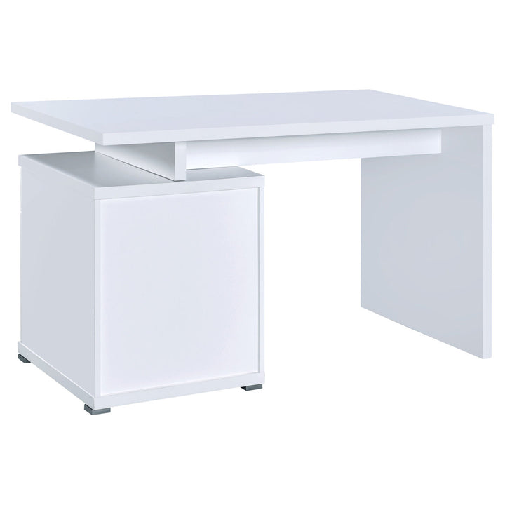 Alyun Credenza desk Latitude Run® Color: White