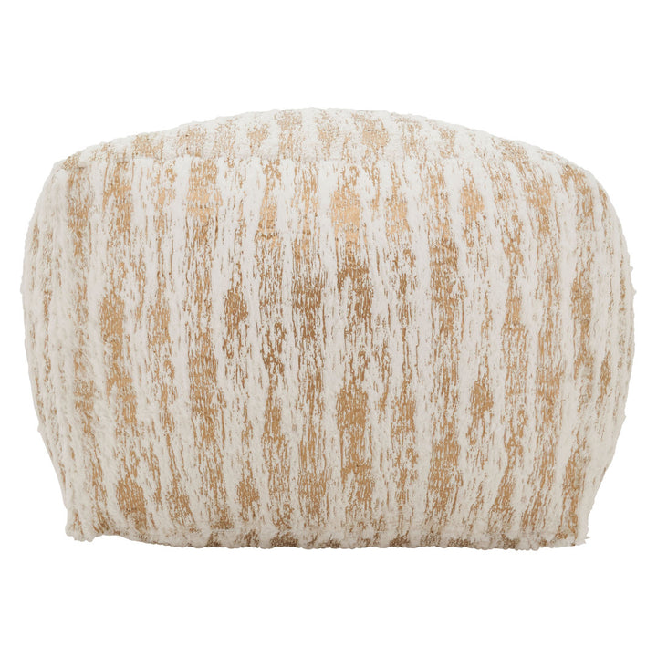 Wightman 20'' Square Abstract Pouf Ottoman Foundry Select Fabric: Gold