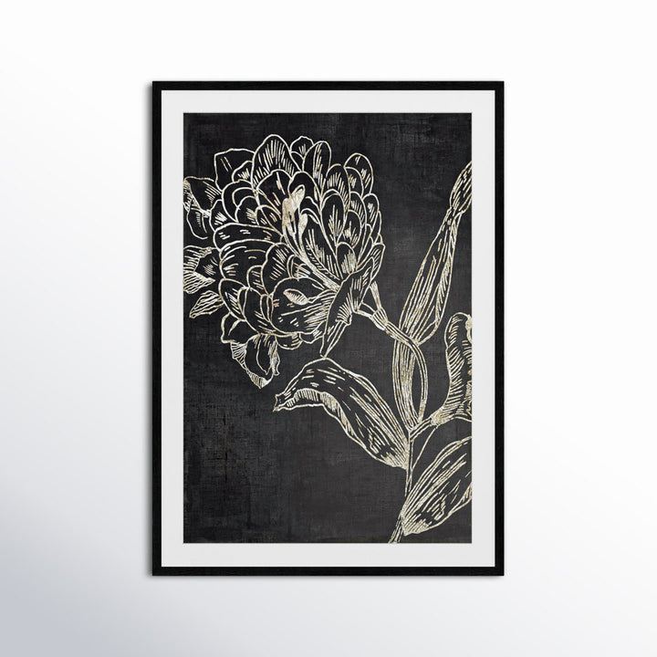 Golden Flower Folklore II by Asia Jensen - Picture Frame Graphic Art Joss & Main Size: 41.5" H x 29.5" W  Format: Black Wood Grain Framed