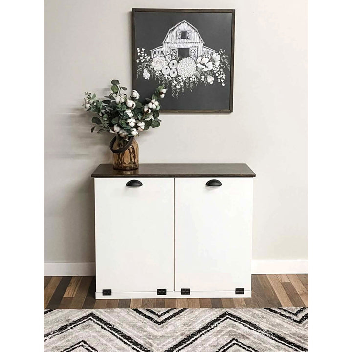 Cheyne Double Trash Bin Cabinet Gracie Oaks Color: Brown/Black