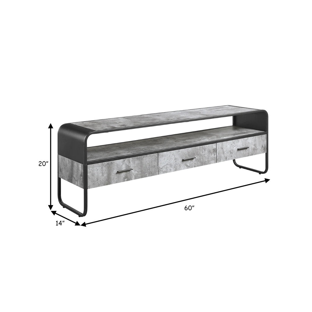 Solid Wood TV Stand for TVs up to 65" Benjara