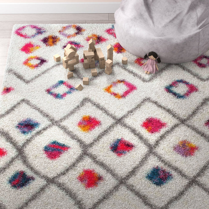 Abramson Bohemian Diamond Trellis Shag Pink/Ivory Rug Mack & Milo™ Rug Size: Rectangle 7'10" x 10'