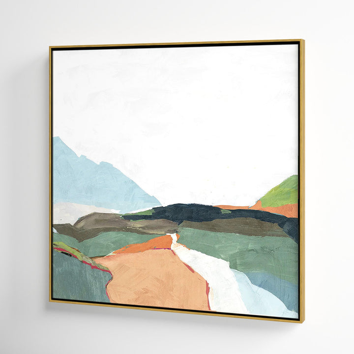 April Morning - Floater Frame Painting on Canvas Joss & Main Size: 37.5" H x 37.5" W x 2" D Format: Gold