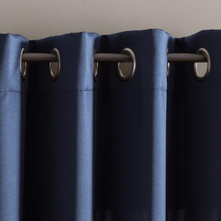 Wayfair Basics Room Darkening Grommet Curtain Panel Wayfair Basics® Curtain Color: Navy Size per Panel: 40" W x 63" L