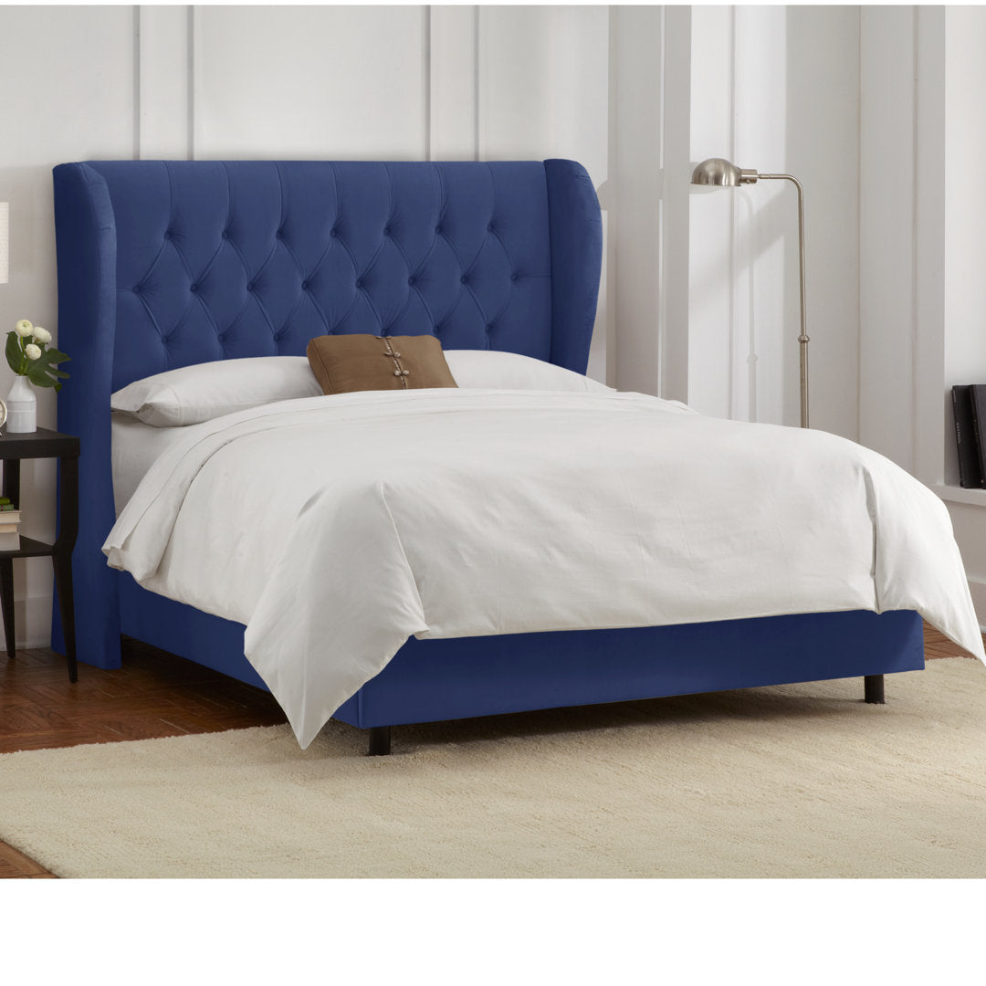 Knaresborough Tufted Upholstered Low Profile Standard Bed Greyleigh™ Size: Full Body Fabric: Classic Ink Performance Velvet