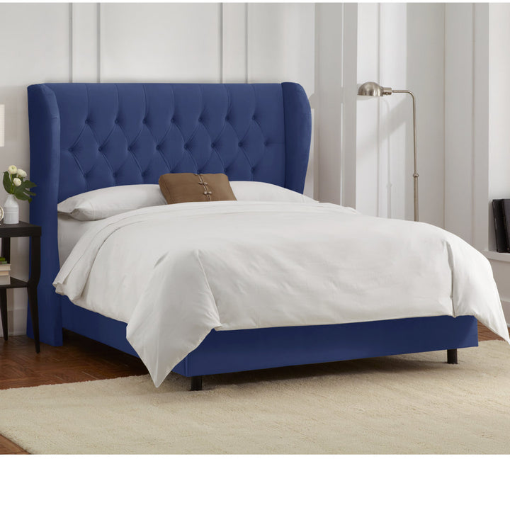 Knaresborough Tufted Upholstered Low Profile Standard Bed Greyleigh™ Size: Full Body Fabric: Classic Ink Performance Velvet