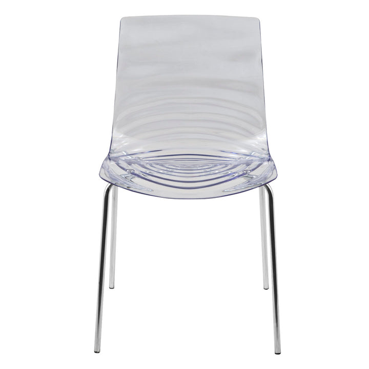 Lerner Plastic Dining Side Chair with Chrome Base Ivy Bronx Color: Clear