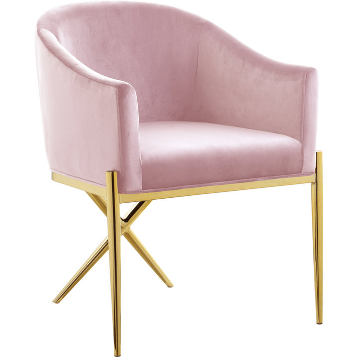Niko Upholstered Dining Chair Willa Arlo™ Interiors Upholstery Color: Pink, Leg Color: Gold