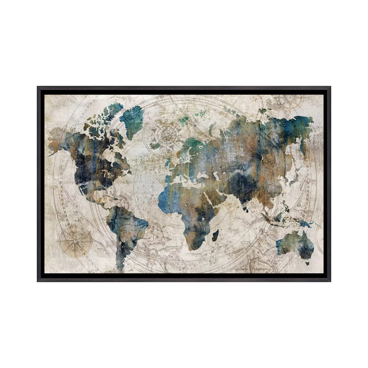Celestial Map by Isabelle Z - Painting Print The Twillery Co.® Size: 32" H x 48" W x 1.5" D Format: Distressed Black Framed
