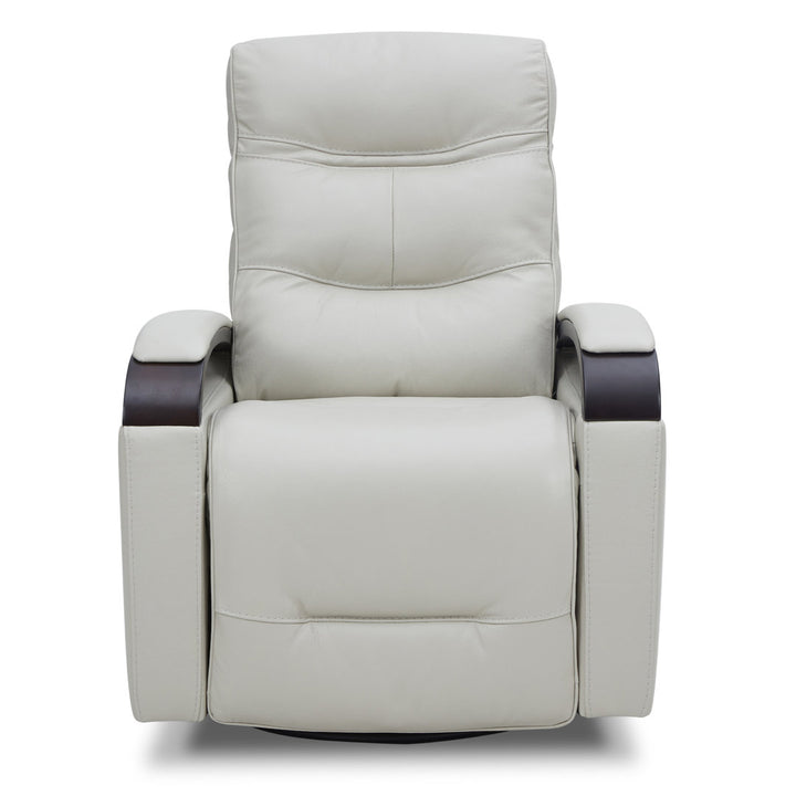 Elvina Genuine Leather Swivel Power Recliner Latitude Run® Upholstery Color: Light Gray