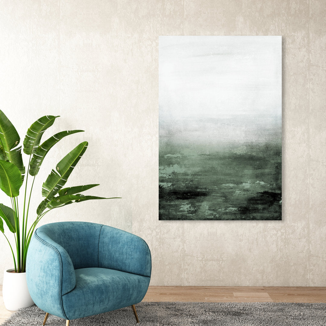 Abstract Sail to the Moon Hunter Green - Painting Print Trent Austin Design® Size: 54" H x 36" W Format: Wrapped Canvas
