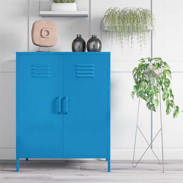 Cache 2 - Door Metal Accent Cabinet Novogratz Color: Bright Blue
