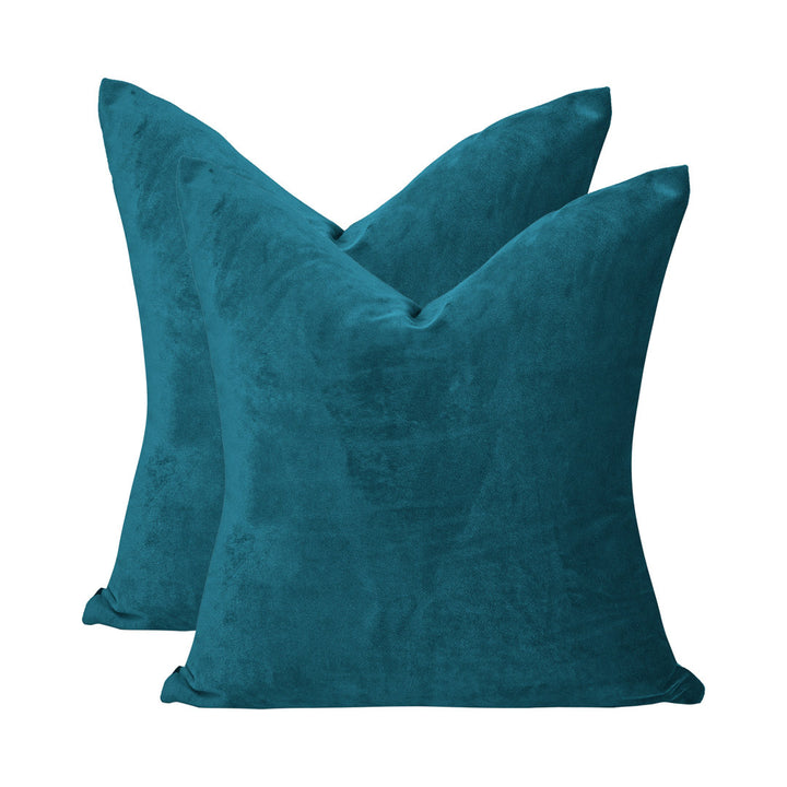 Velvet Throw Square Pillow Cover (Set of 2) Lilijan Home & Curtain Color: 34 Midnight Green Size: 16" x 16"