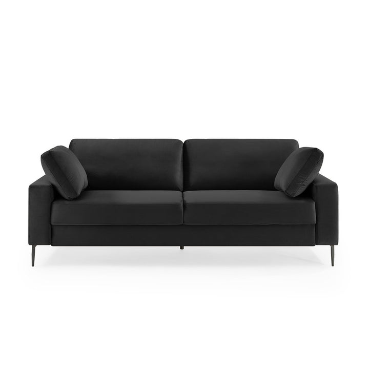 Jeses MINIMORE Modern Style Etta 84.3" Mid-Century Modern Design Sofa Corrigan Studio® Fabric: Black Velvet