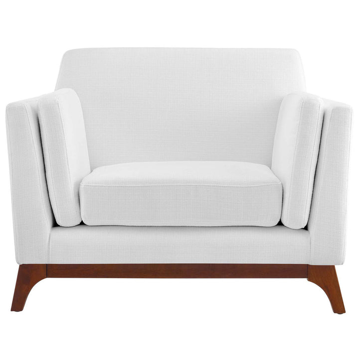 Bartouille Upholstered Fabric Armchair Union Rustic Fabric: White Polyester