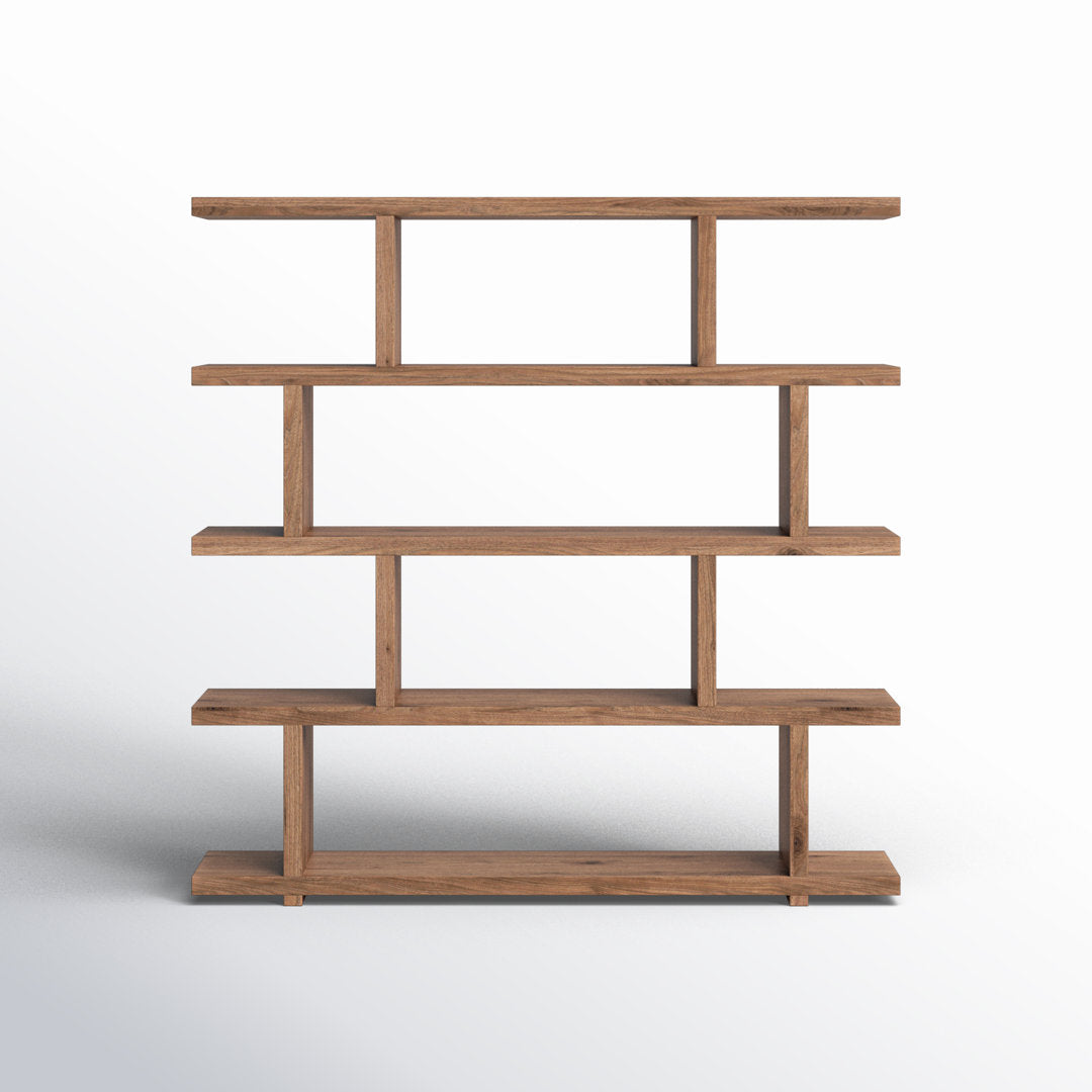 Annora 63" H x 63" W Geometric Bookcase AllModern Color: Walnut