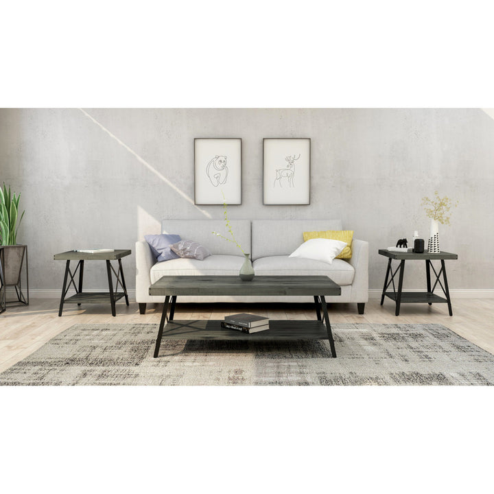 Laguna Solid Wood End Table with Storage Sand & Stable™ Color: Gray