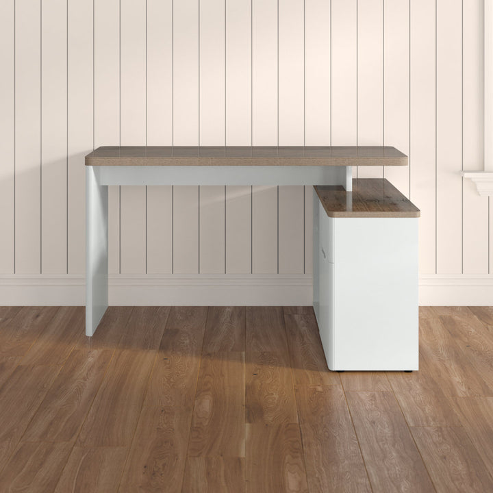 Cuuba Libre L-Shape Desk East Urban Home Color: Riviera Oak White