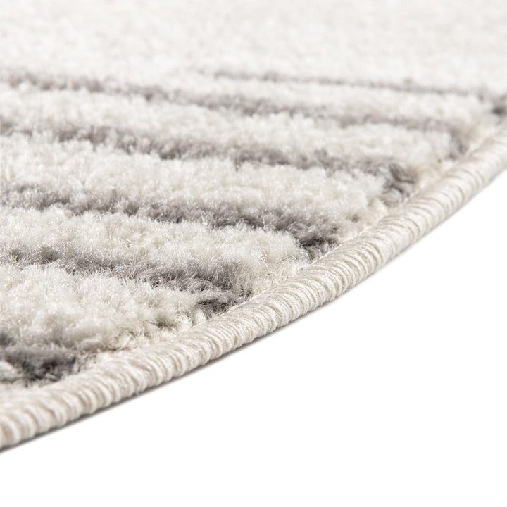 Cohutta Geometric Grey and Ivory Area Rug The Twillery Co.® Rug Size: Round 3'3"