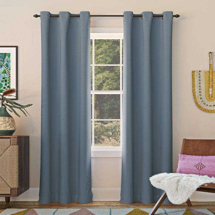 Wayfair Basics Blackout Grommet Curtain Panel Wayfair Basics® Curtain Color: Denim Blue Size per Panel: 40" W x 84" L