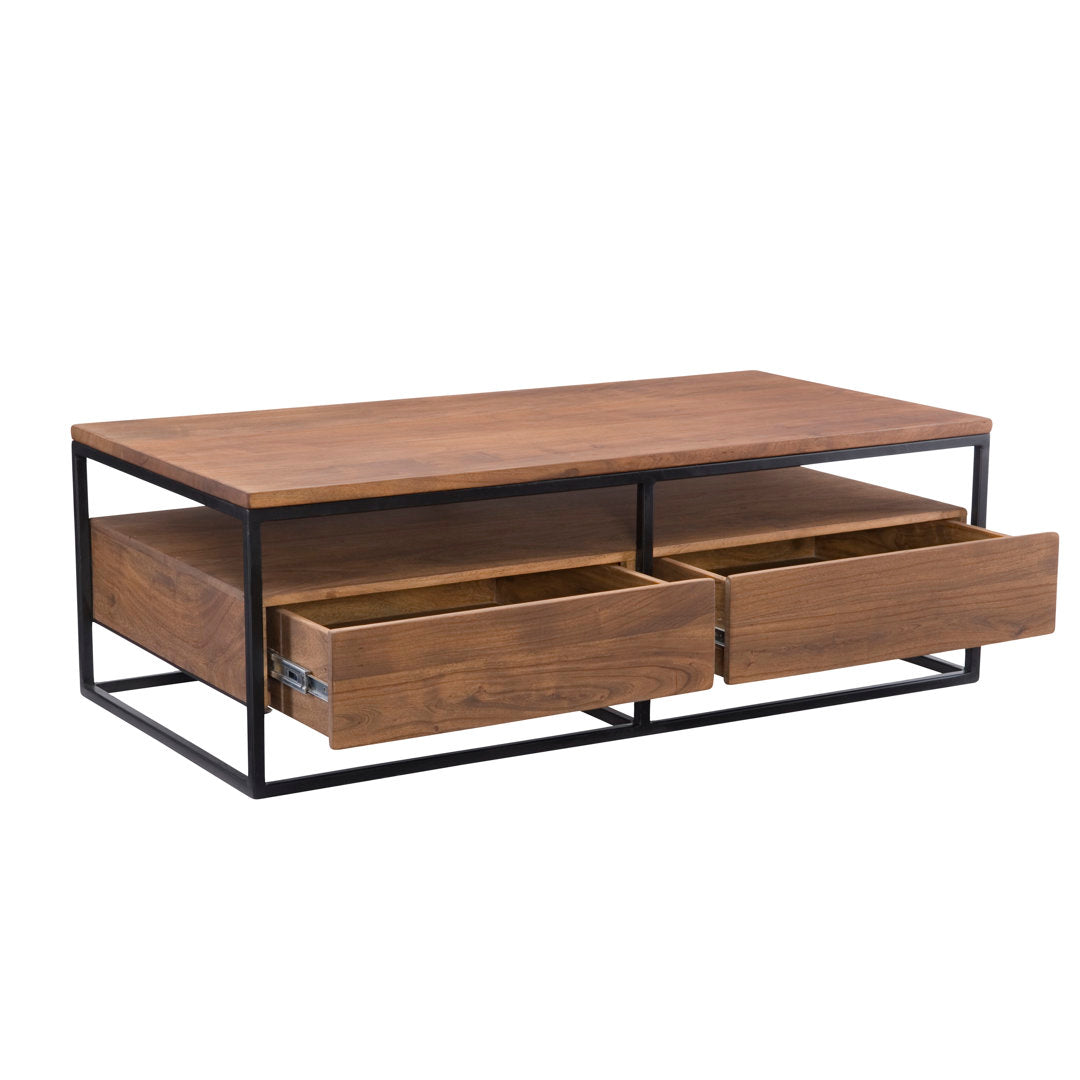 Paulette Solid Wood Frame Coffee Table with Storage AllModern
