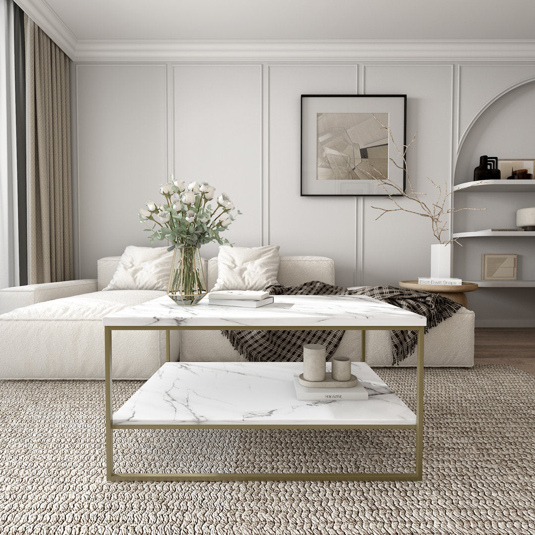 Burkhalter Sled Coffee Table Mercer41 Table Base Color: Gold