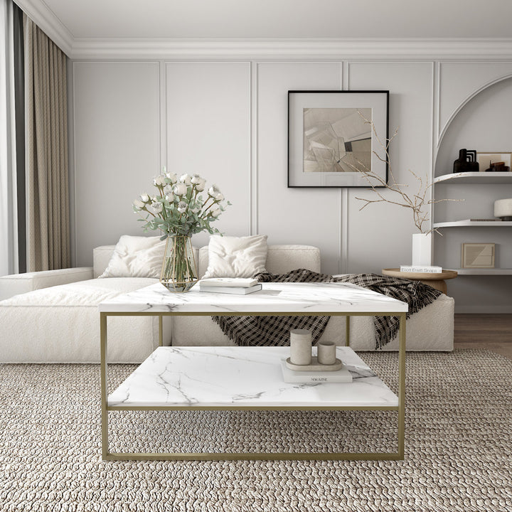 Burkhalter Sled Coffee Table Mercer41 Table Base Color: Gold