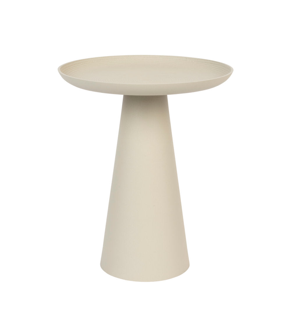 Ringar Tray Top Pedestal End Table Luxury Furnitures Color: Ivory