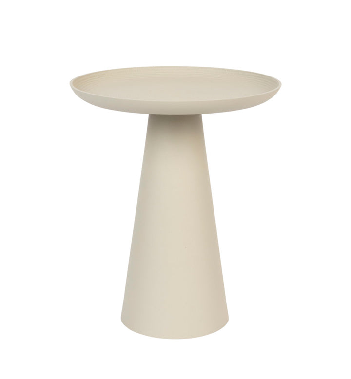 Ringar Tray Top Pedestal End Table Luxury Furnitures Color: Ivory