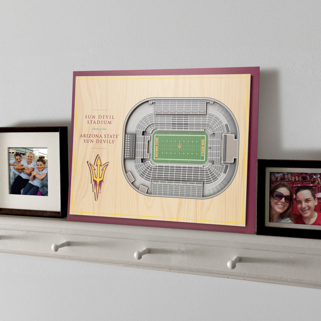 NCAA 5-Layer StadiumViews 3D Wall Art YouTheFan NCAA Team: Arizona State University