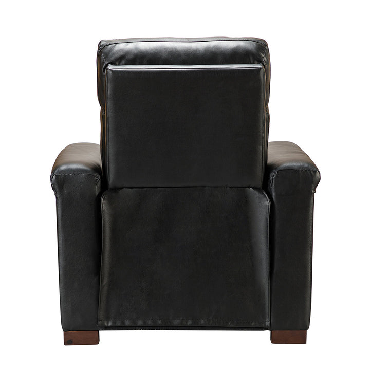 Aziah 34.65" Wide Genuine Leather Power Recliner With USB Port Wade Logan® Body Fabric: Black Genuine Leather