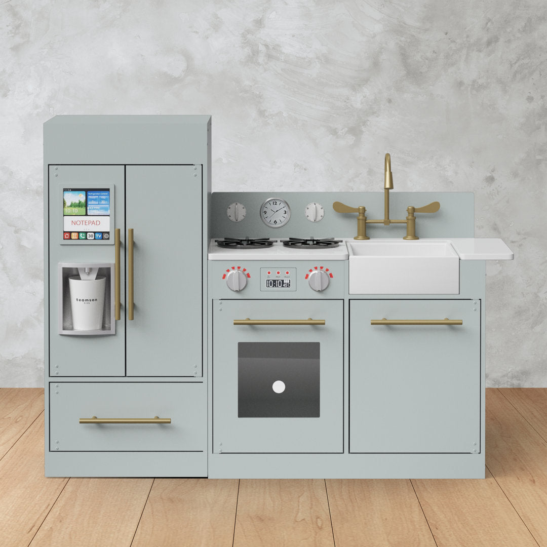 Little Chef Charlotte Modern Play Kitchen Teamson Kids Finish: Gray/Gold