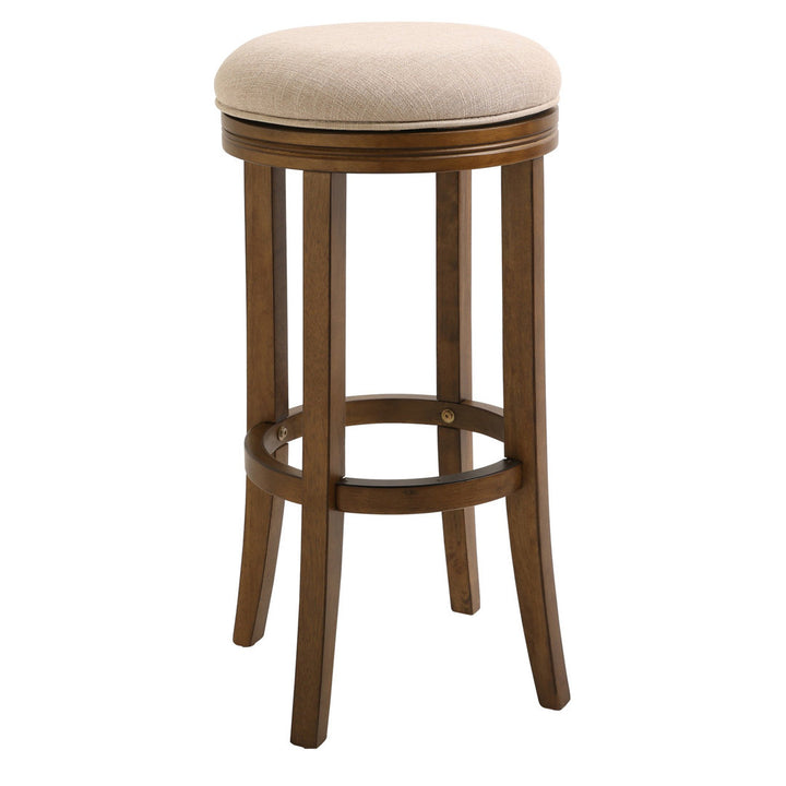 Mcgriff Solid Wood Swivel Backless Counter Height Bar Chair With Footrest Charlton Home® Color: Honeysuckle Seat Height: Counter Stool (26" Seat Height)