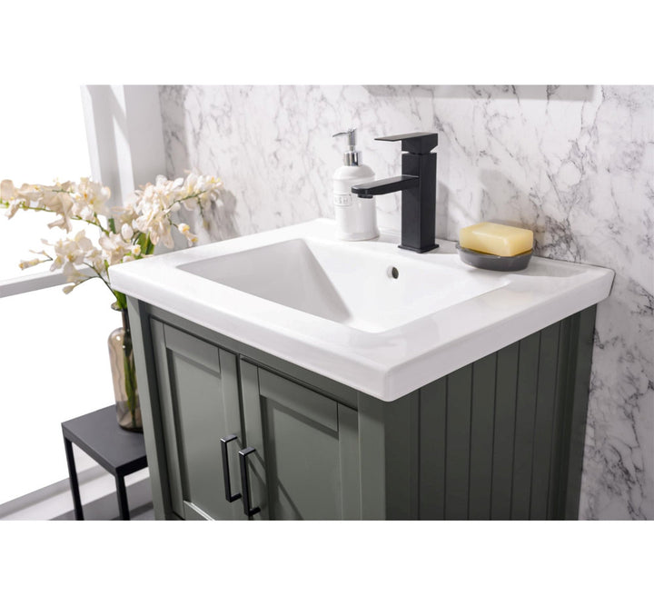 Maloy 24" Single Bathroom Vanity Set Breakwater Bay Base Finish: Pewter Green