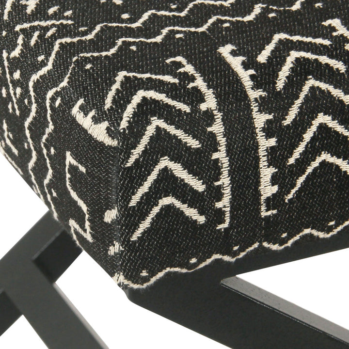 Priscilla 20" Wide Square Standard Ottoman Joss & Main Body Fabric: Geometric Eclectic Black/White
