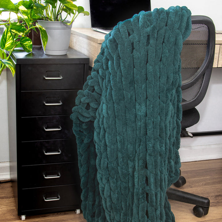 Chenille Knitted Chenille Throw Donna Sharp Color: Peacock